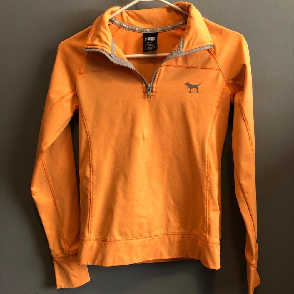 Victoria Secret Pink Orange Quarter zip